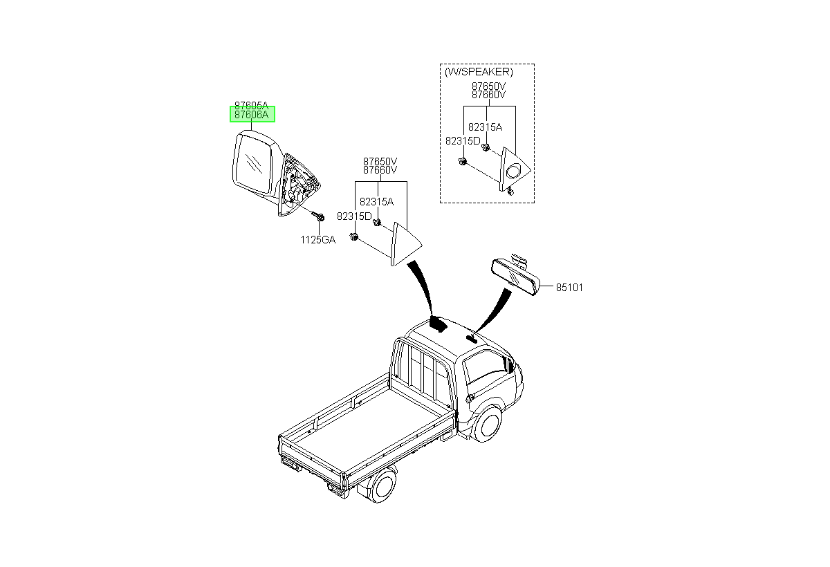 Espejo Der. Original Para Hyundai Porter 1996-2025