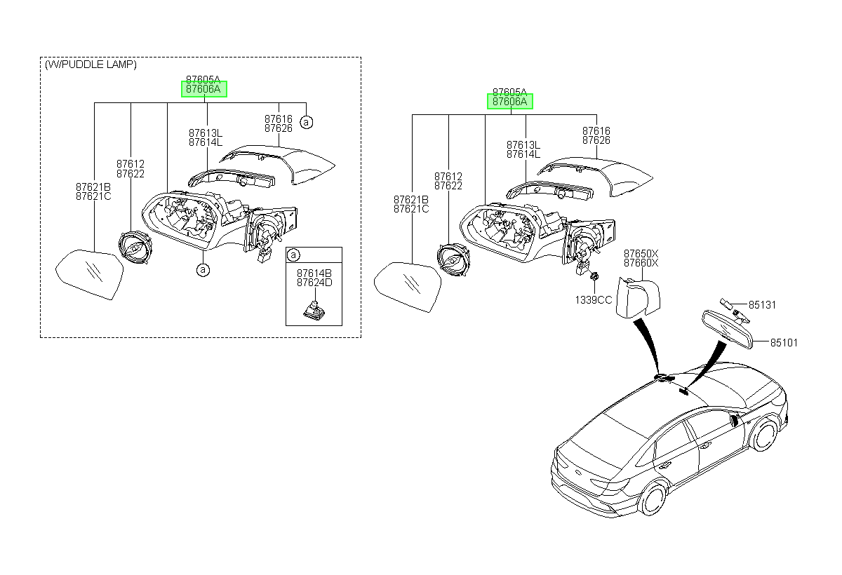 Espejo Original Para Hyundai Sonata 2015-2020