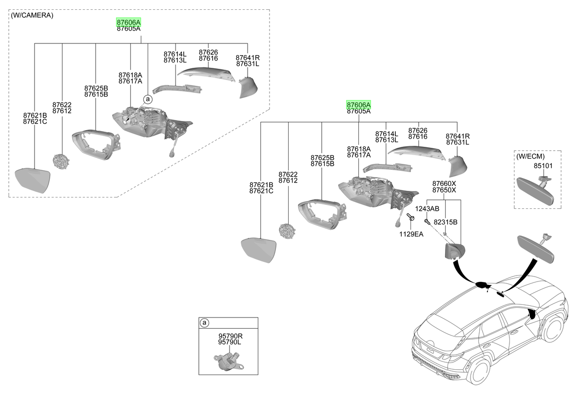 Espejo Der. Rh Original Para Hyundai Tucson 2020-2025