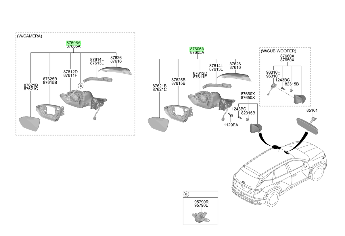 Espejo Ext. Der. Original Para Hyundai Tucson 2024-2025