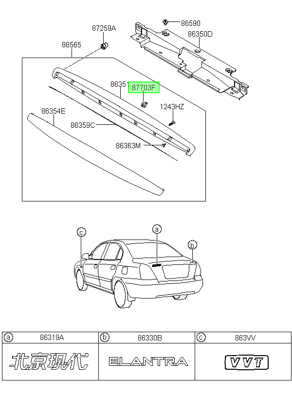 Clip Moldura (amarillo) Orig. Para Hyundai Elantra 2000-2005