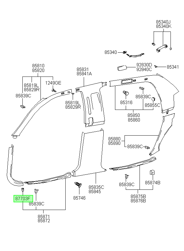 Moldura Puerta Original Para Hyundai Terracan 2000-2007