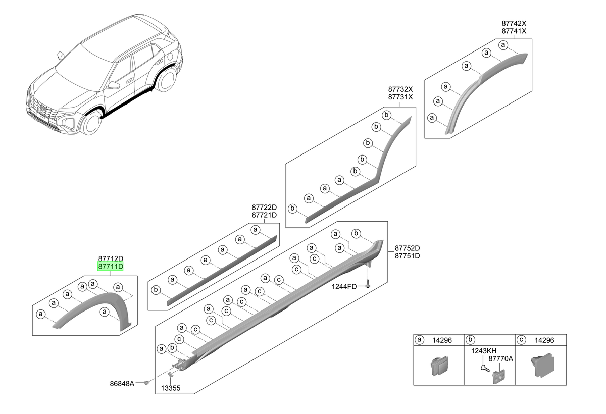 Tapabarro Del. Izq. Lh Original Para Hyundai Creta 2021-2025