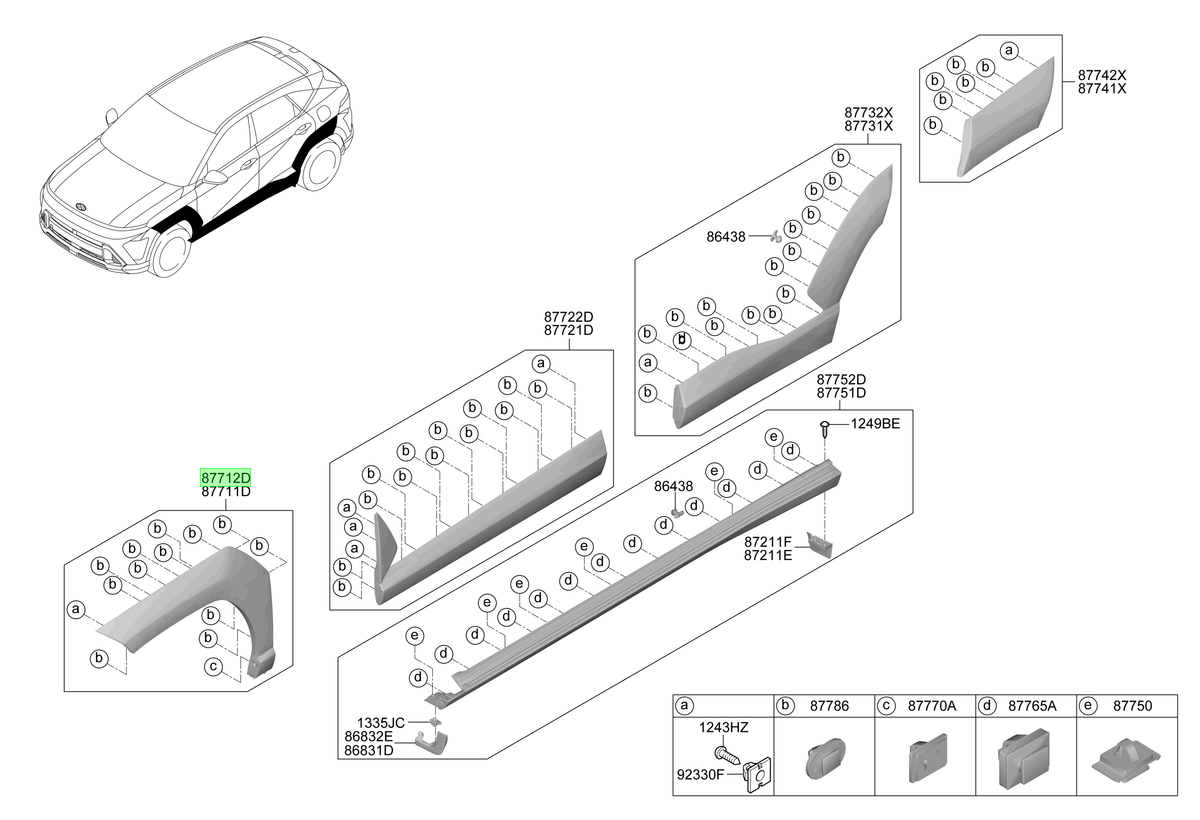 Tapabarro Del. Der. Rh Original Para Hyundai Kona 2023-2025