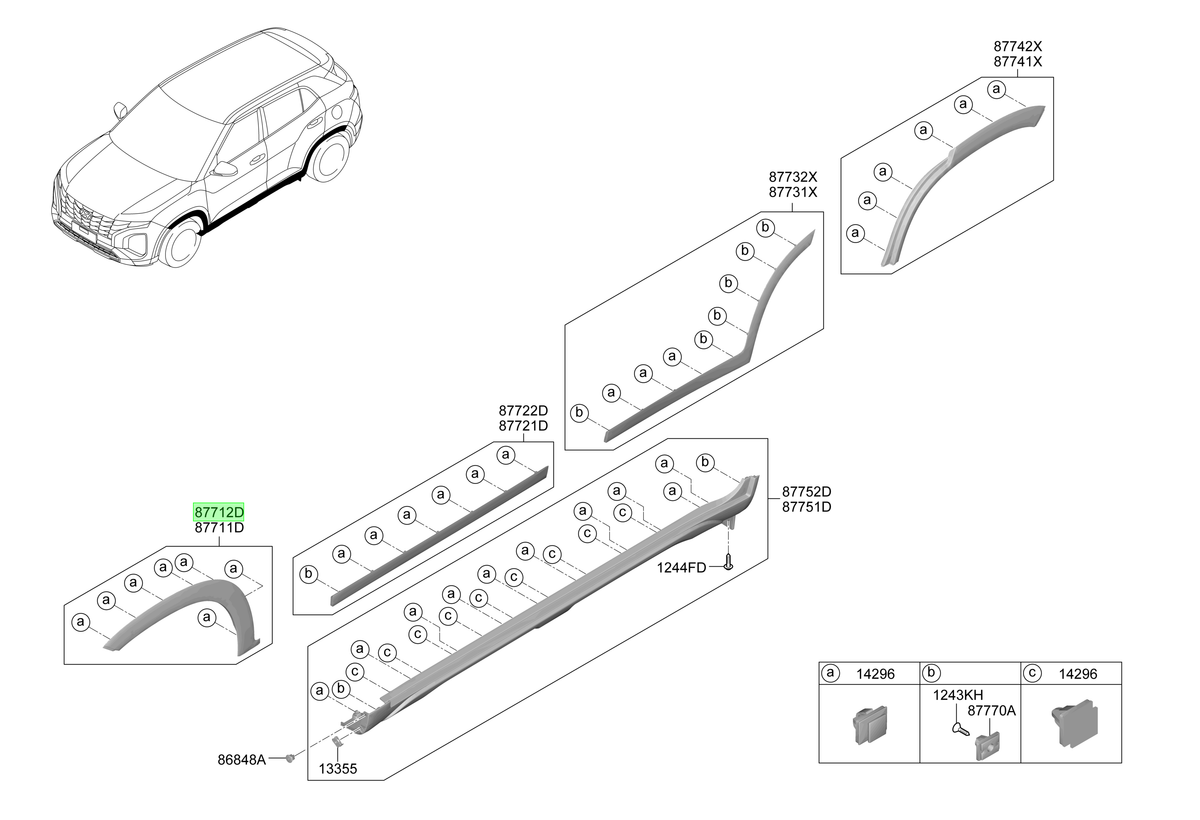 Tapabarro Del. Der. Rh Original Para Hyundai Creta 2021-2025