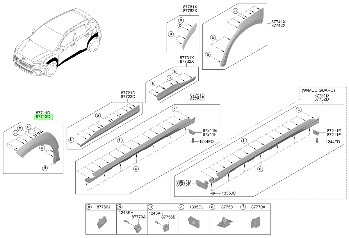 Tapabarro Original Para Hyundai Kona 2018-2024