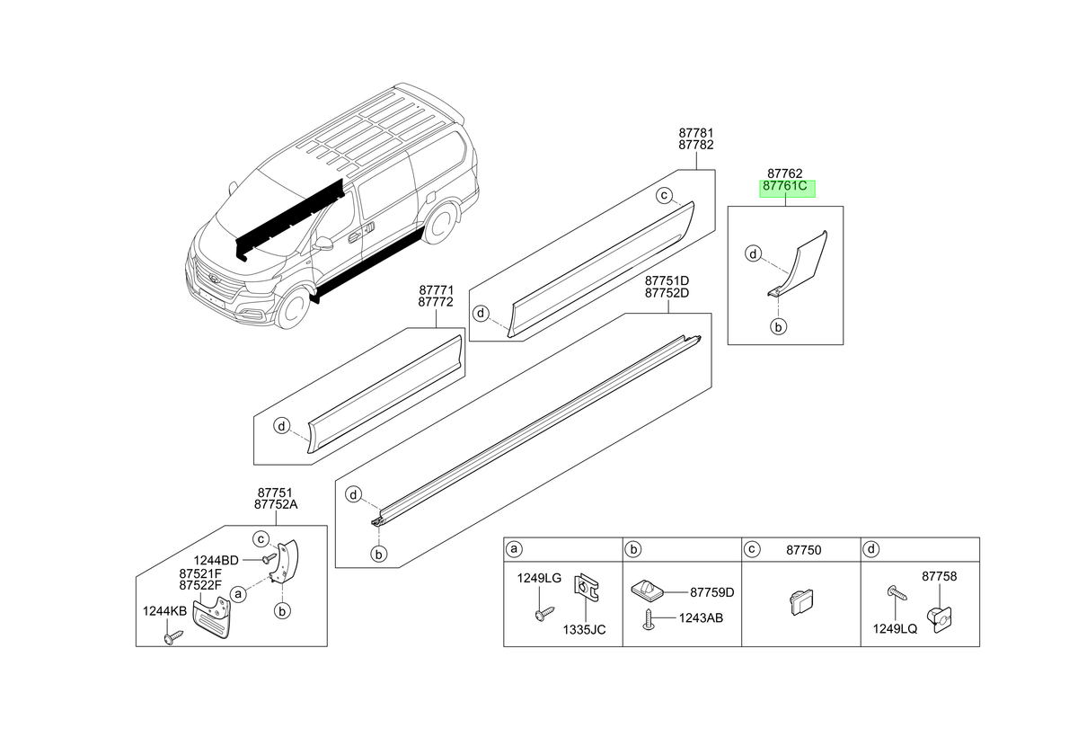 Moldura Zócalo Lh Original Para Hyundai H1 2007-2022
