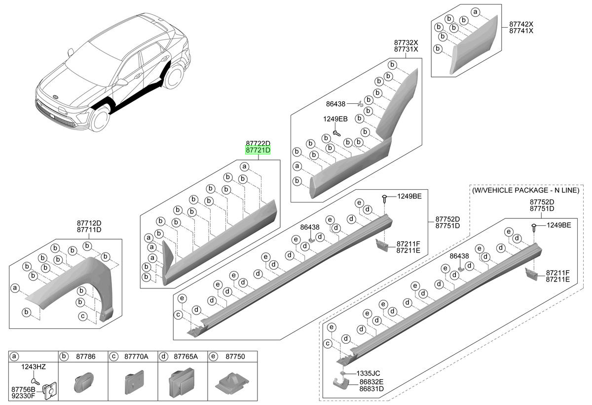 Moldura Pta. Del. Izq. Lh Orig. Para Hyundai Kona 2023-2025