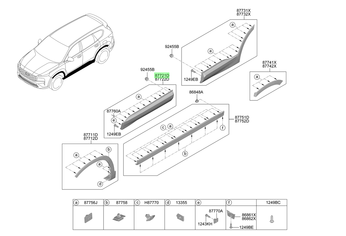 Moldura Puerta Lh Original Para Hyundai Santa Fe 2018-2024
