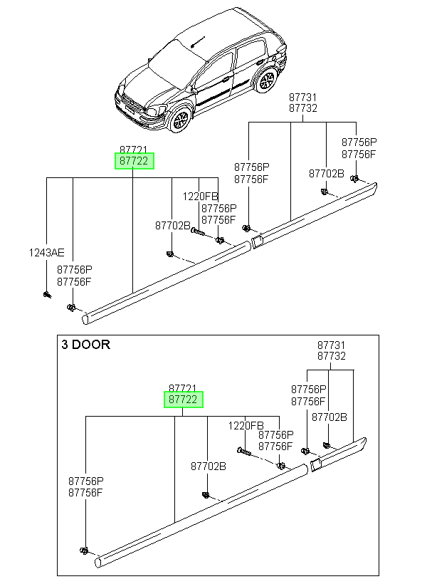 Moldura Rh Original Para Hyundai Getz 2002-2007