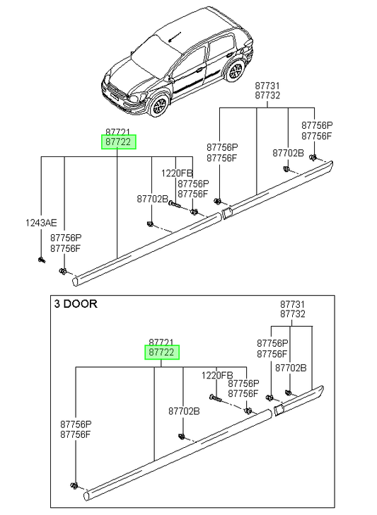Moldura Rh Original Para Hyundai Getz 2002-2007