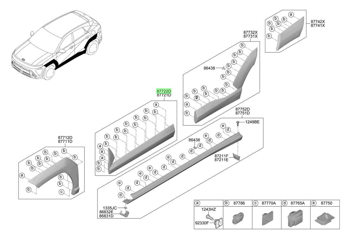 Moldura Pta. Del. Der. Rh Orig. Para Hyundai Kona 2023-2025