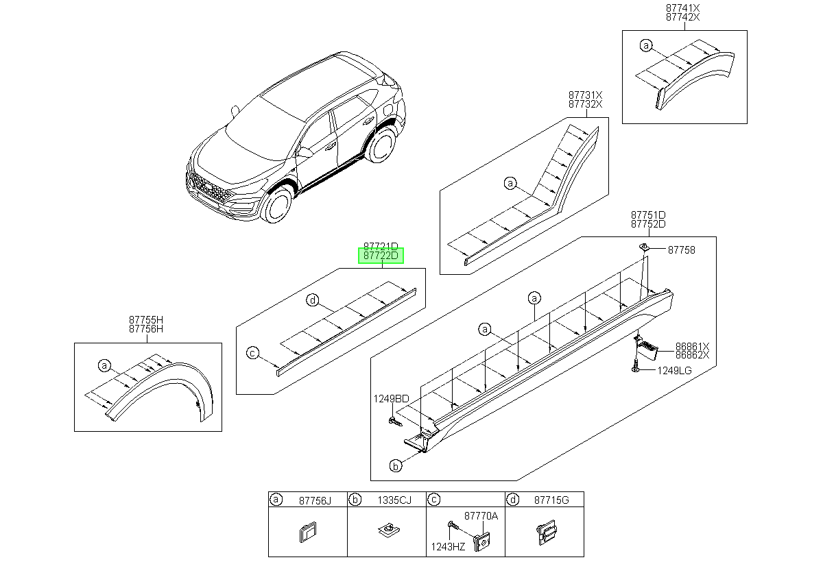 Moldura Zócalo Original Para Hyundai Tucson 2015-2021