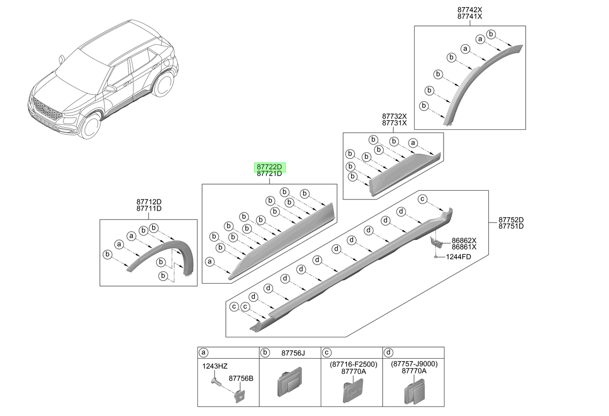 Moldura Puerta Original Para Hyundai Venue 2019-2025