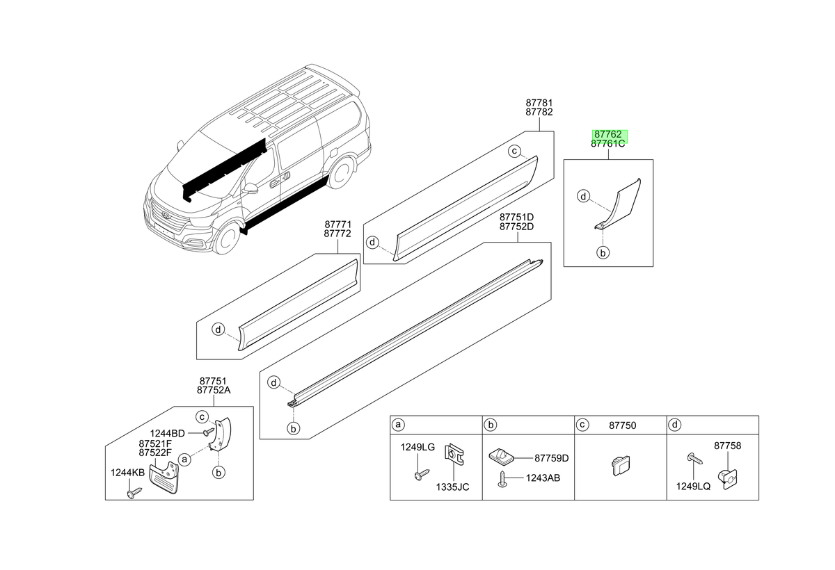 Moldura Zócalo Rh Original Para Hyundai H1 2007-2022