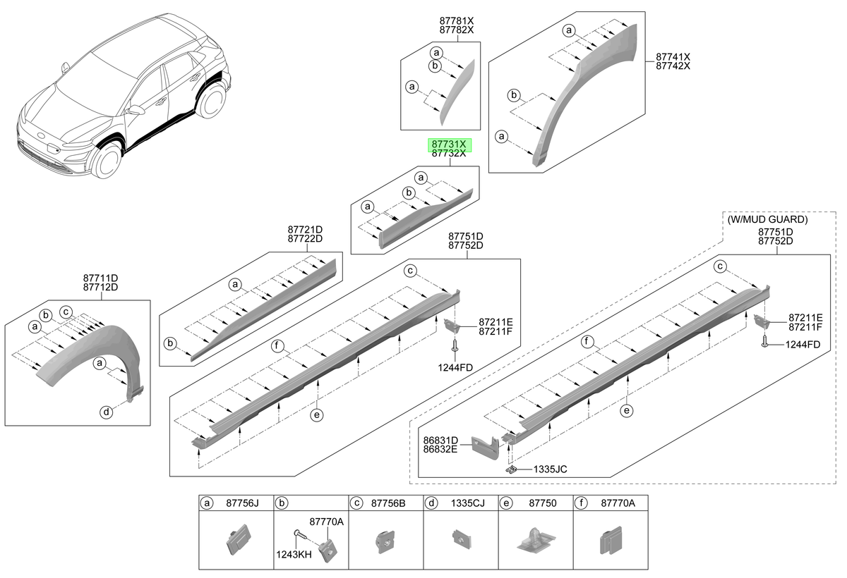 Puerta Tras. Izq. Original Para Hyundai Kona 2020-2024