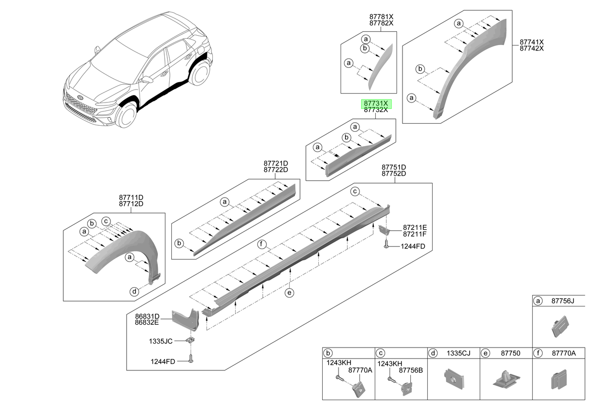 Puerta Tras. Izq. Lh Original Para Hyundai Kona 2020-2024