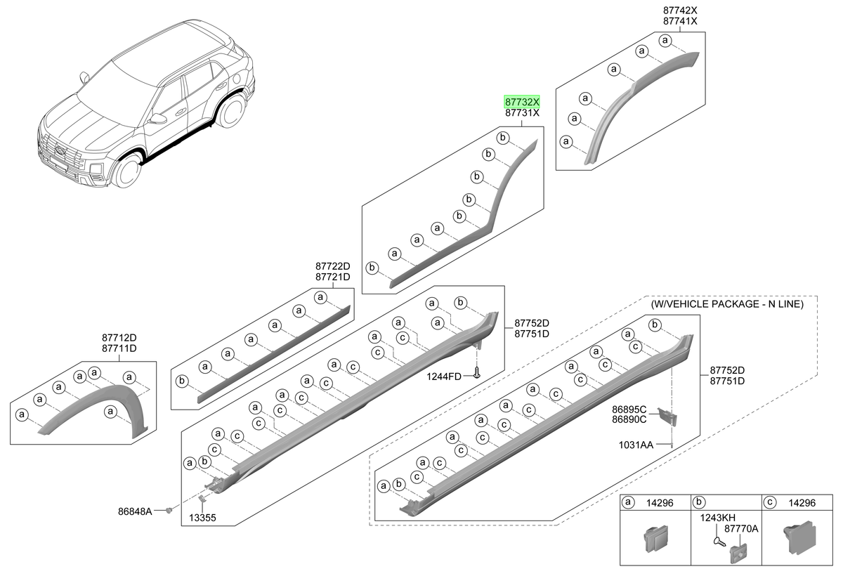Moldura Zócalo Rh Original Para Hyundai Creta 2021-2025