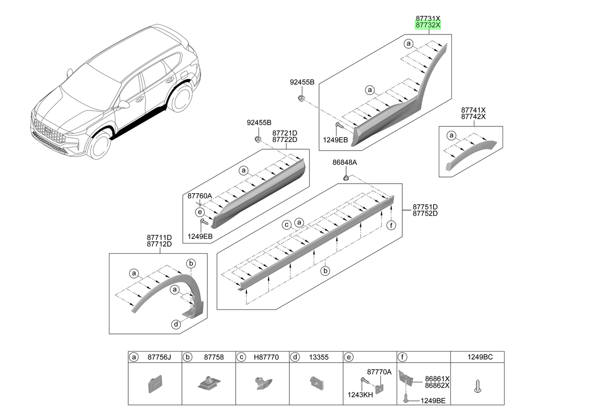 Moldura Puerta Original Para Hyundai Santa Fe 2020-2024