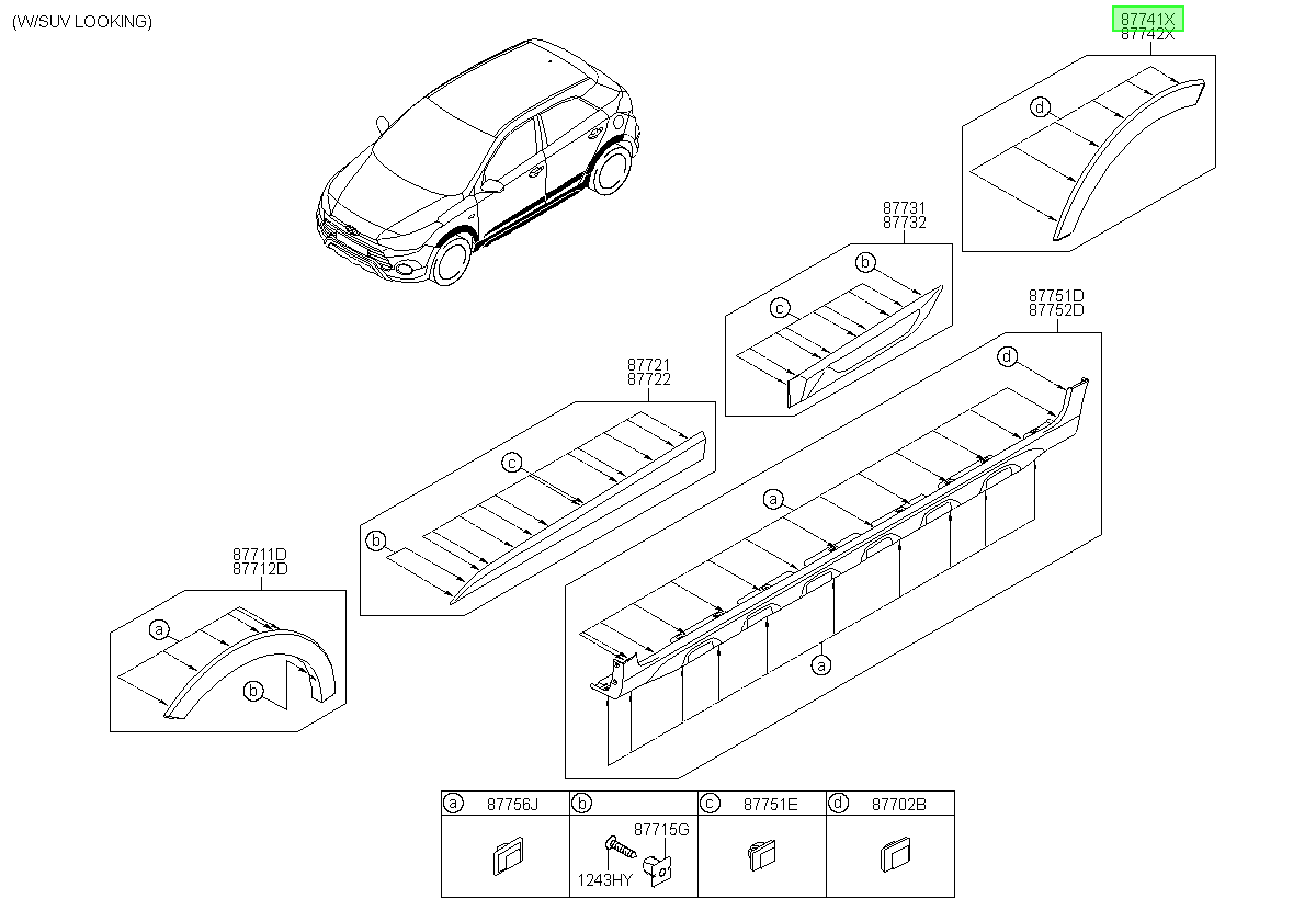 Moldura Pasa Rueda Lh Orig. Para Hyundai I20 Desde 2017