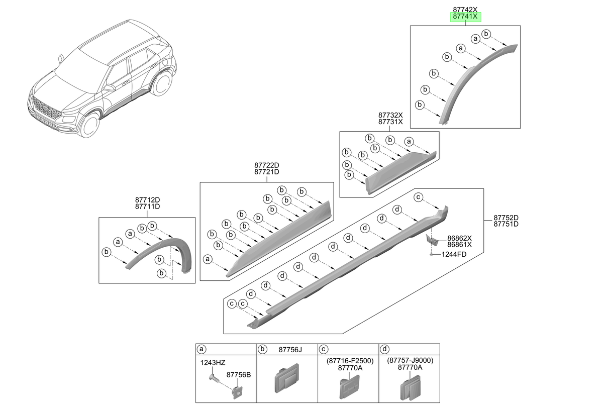 Tapabarro Lh Original Para Hyundai Venue 2019-2025