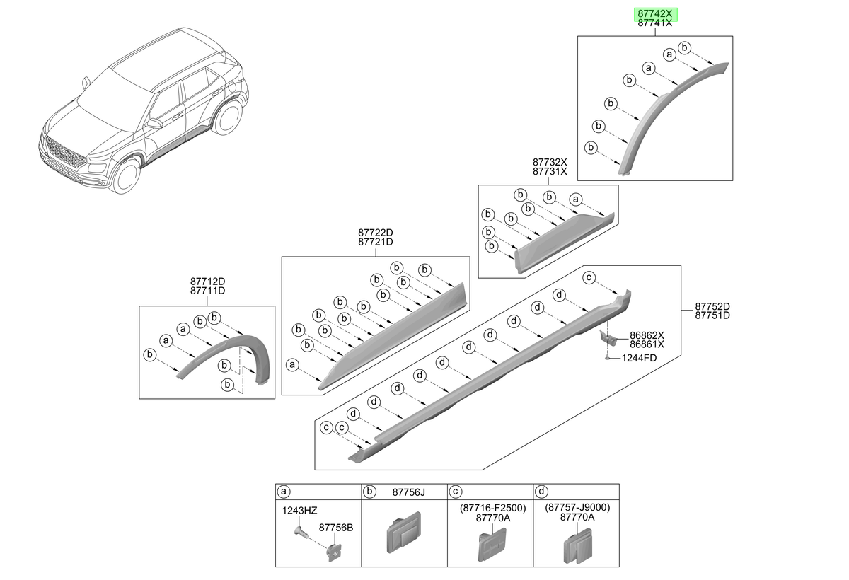Tapabarro Rh Original Para Hyundai Venue 2019-2025
