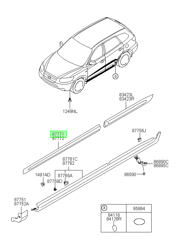 Moldura Puerta Original Para Hyundai Santa Fe 2006-2010