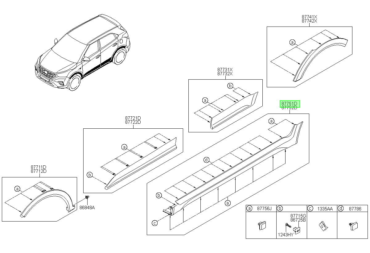 Moldura Zócalo Izq. Lh Original Para Hyundai Creta 2015-2021