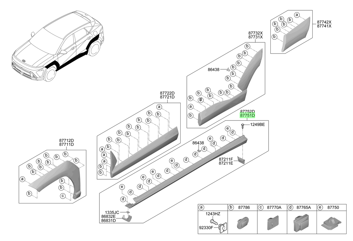 Moldura Zócalo Izq. Lh Original Para Hyundai Kona 2023-2025