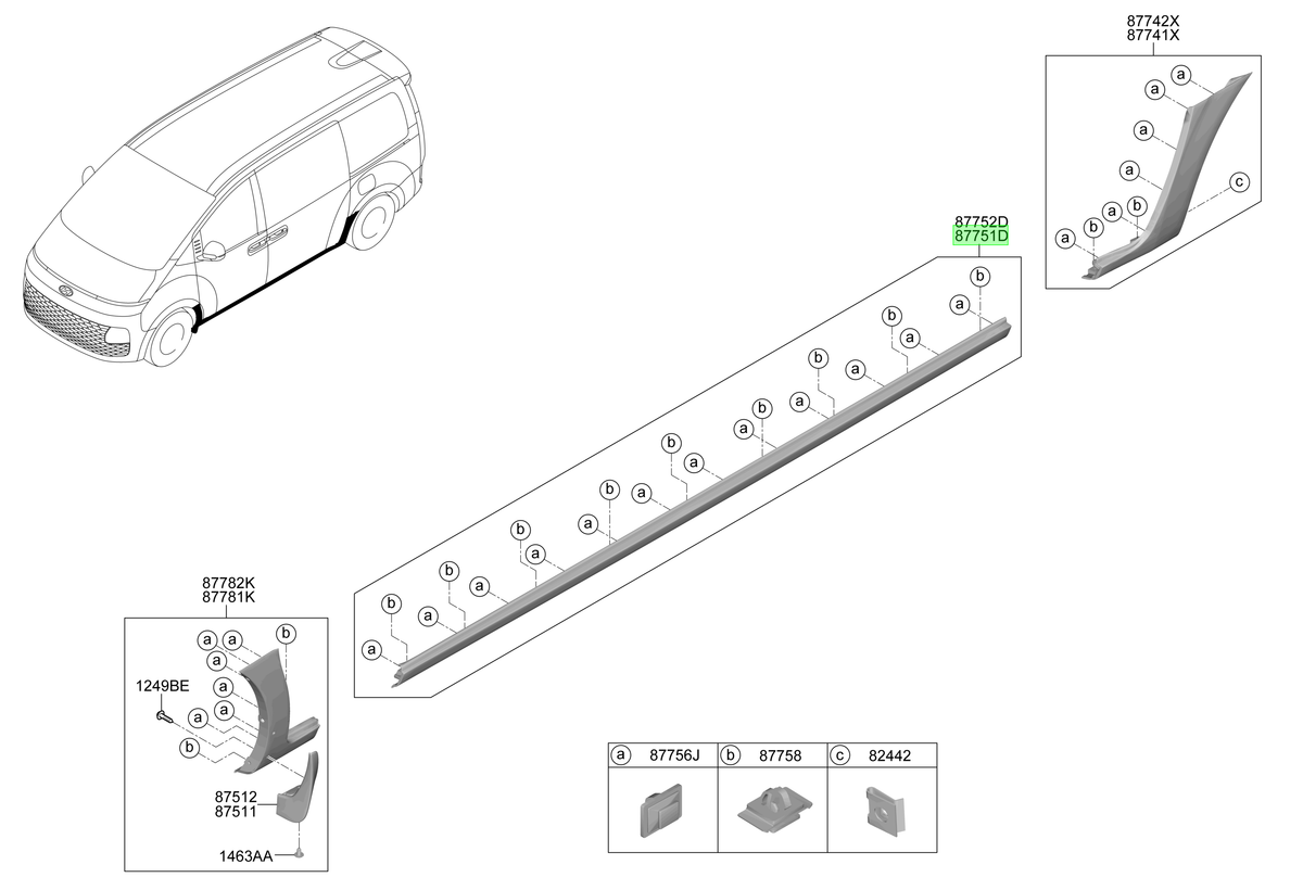 Moldura Zócalo Izq. Lh Orig. Para Hyundai Staria 2021-2025