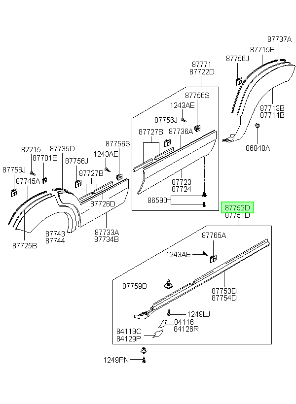 Moldura Zócalo Der. Rh Orig. Para Hyundai Tucson 2006-2010