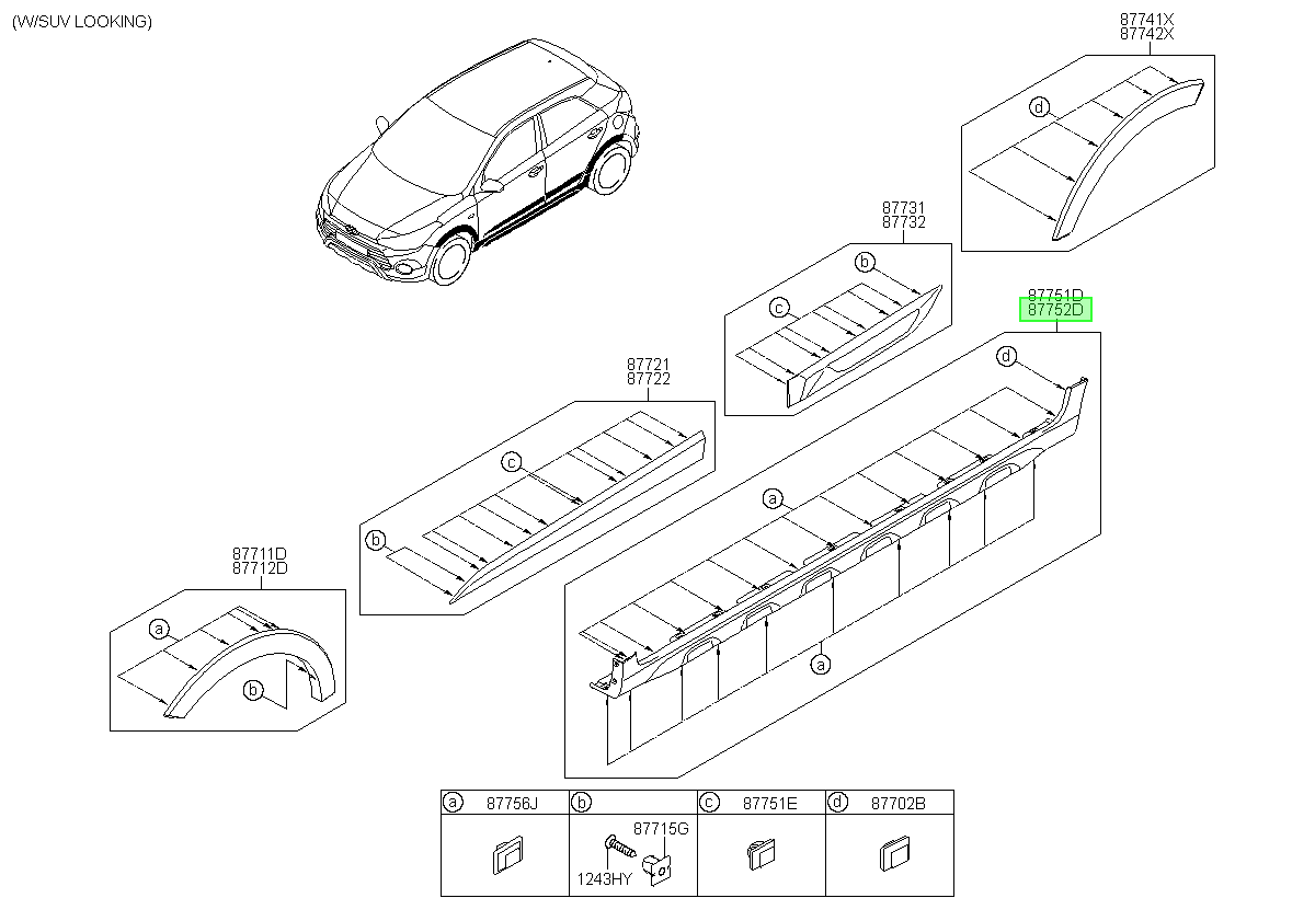 Moldura Zócalo Der. Original Para Hyundai I20 2014-2022