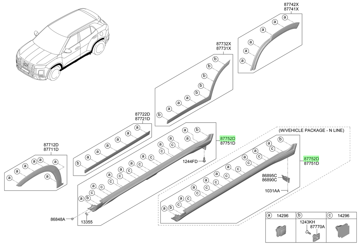 Moldura Zócalo Der. Rh Original Para Hyundai Creta 2021-2025