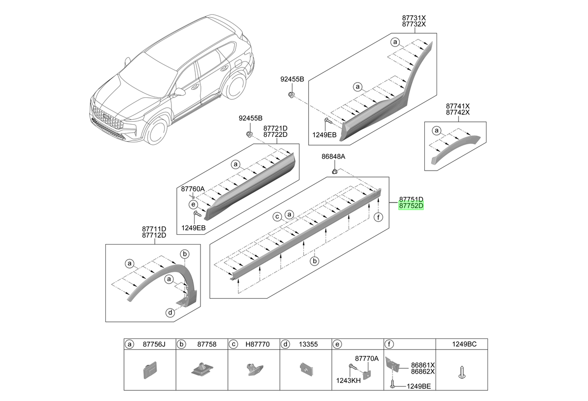 Moldura Zócalo Der. Original Para Hyundai Santa Fe 2018-2025