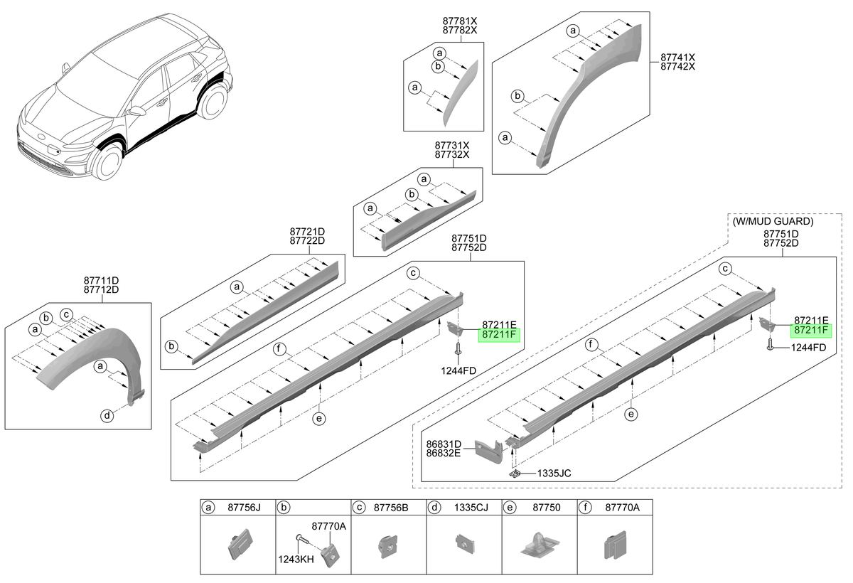 Moldura Original Para Hyundai Kona 2018-2024
