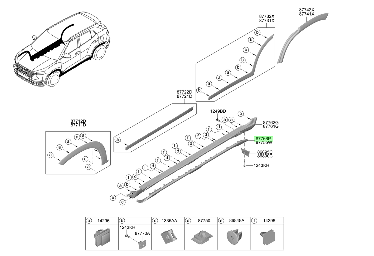 Moldura Zócalo Rh Original Para Hyundai Creta 2020-2025