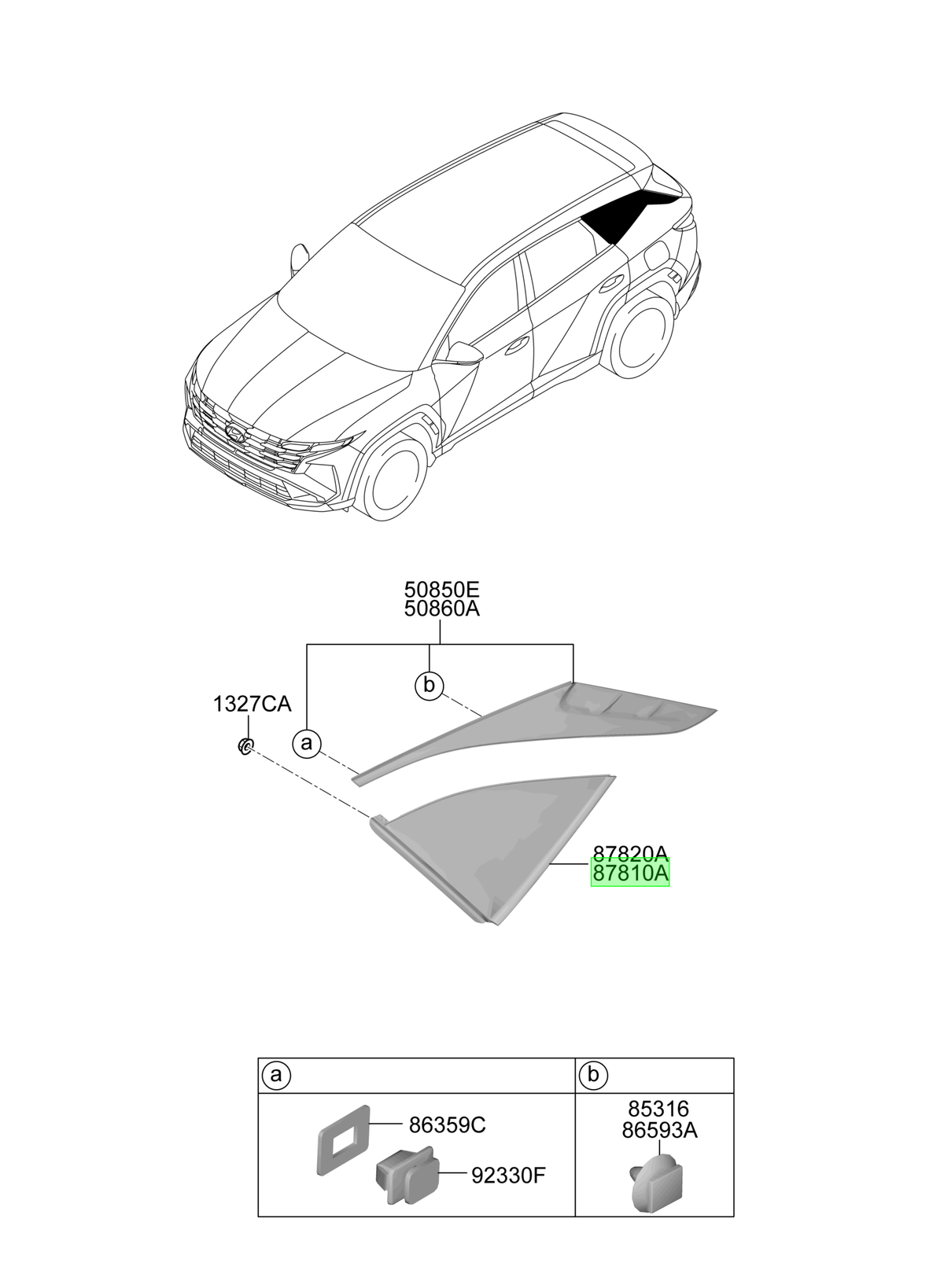 Vidrio Izq. Lh Original Para Hyundai Tucson 2021-2025