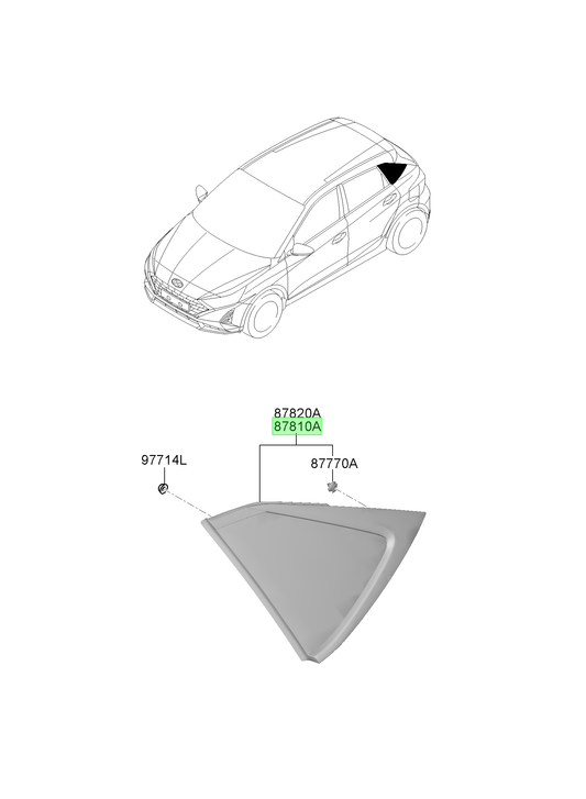 Vidrio Fijo Tras. Izq. Lh Original Para Kia Rio 2000-2025