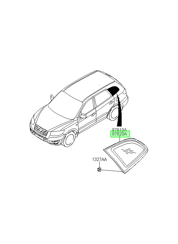 Vidrio Fijo Costado Orig. Para Hyundai Santa Fe 2006-2012
