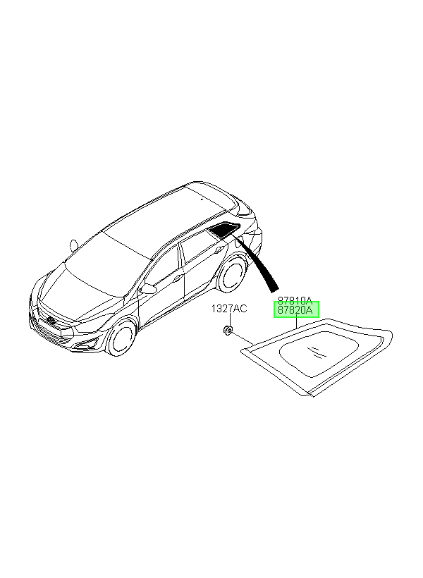 Vidrio Fijo Tras. Rh Orig. Para Hyundai I40 2012-2018