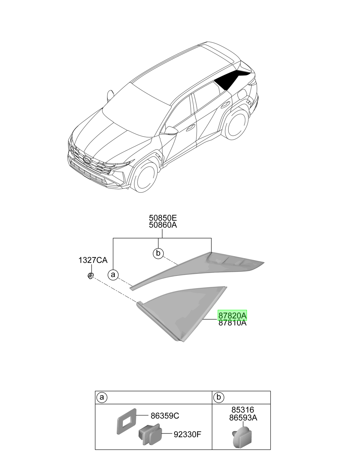 Vidrio Der. Rh Original Para Hyundai Tucson 2021-2025