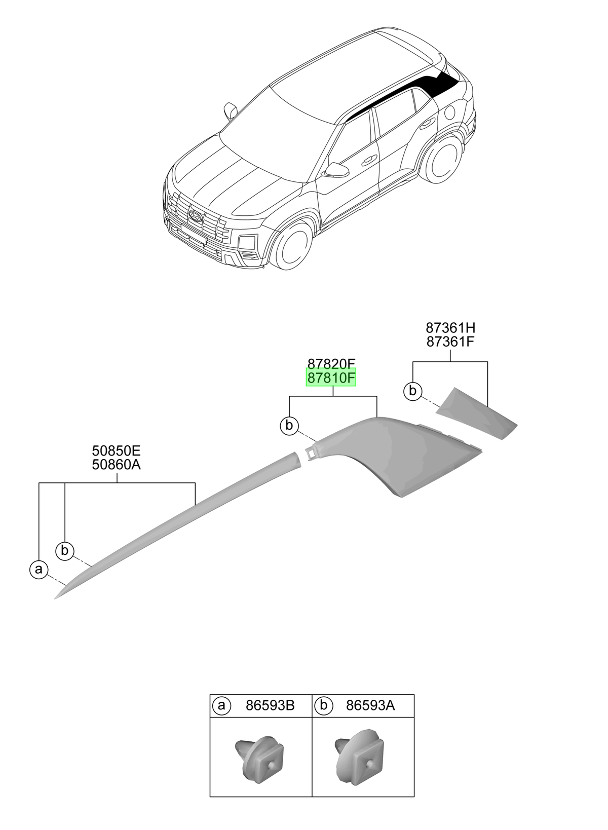 Moldura Cuarto Tras. Izq. Lh Original Para Hyundai Creta