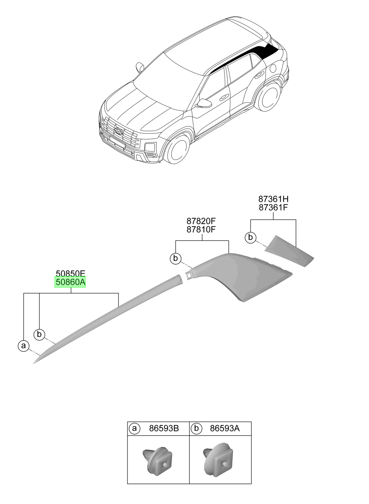 Moldura Lh Original Para Hyundai Creta 2021-2025