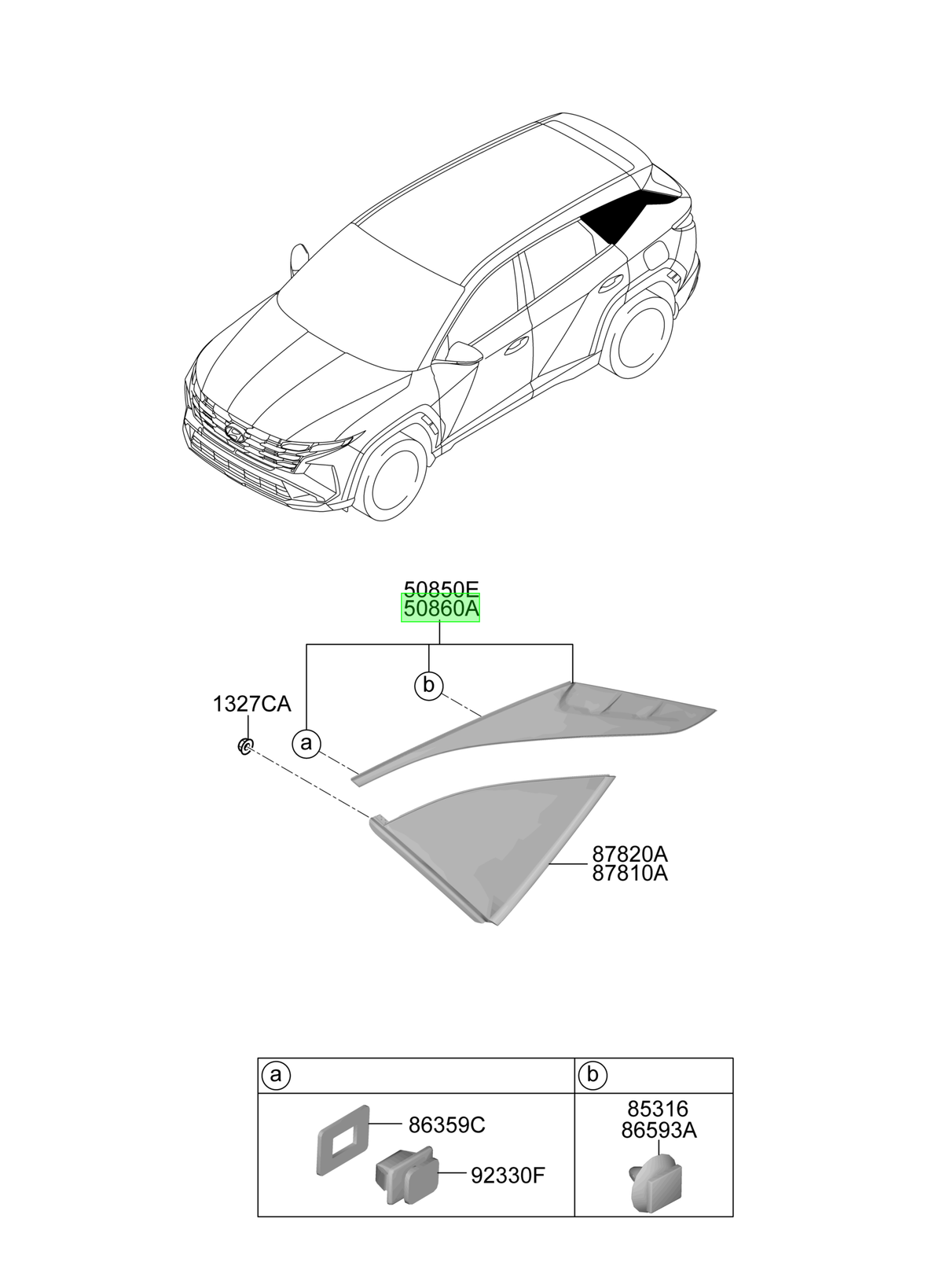 Moldura Cost. Tras. Izq. Lh Original Para Hyundai Tucson