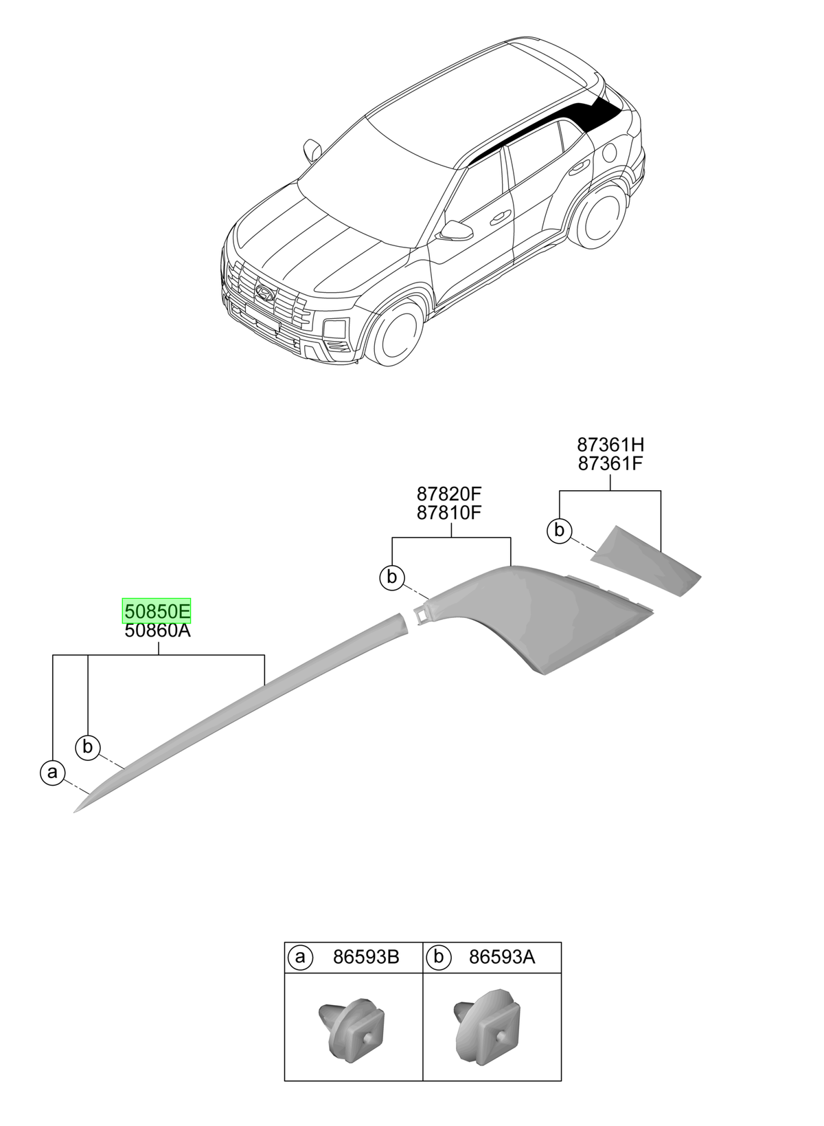 Moldura Rh Original Para Hyundai Creta 2021-2025