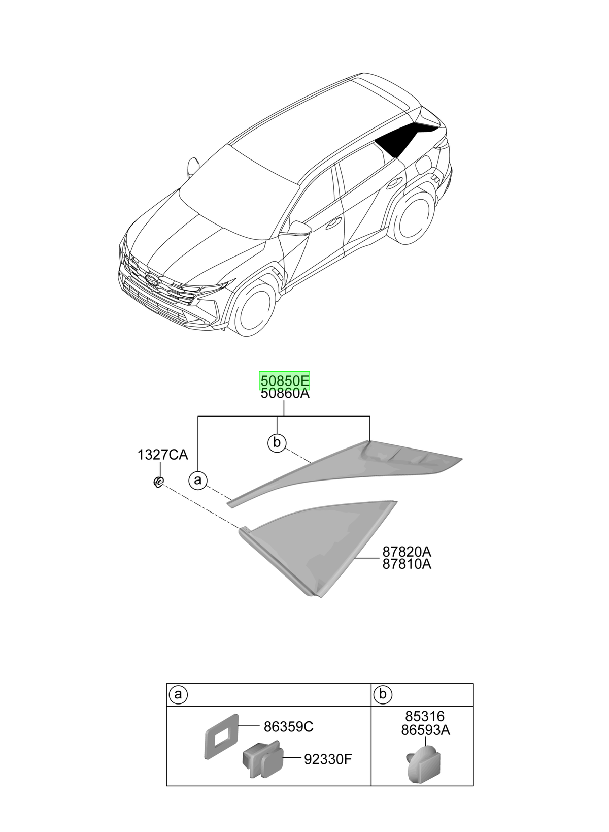 Moldura Cost. Tras. Der. Rh Original Para Hyundai Tucson