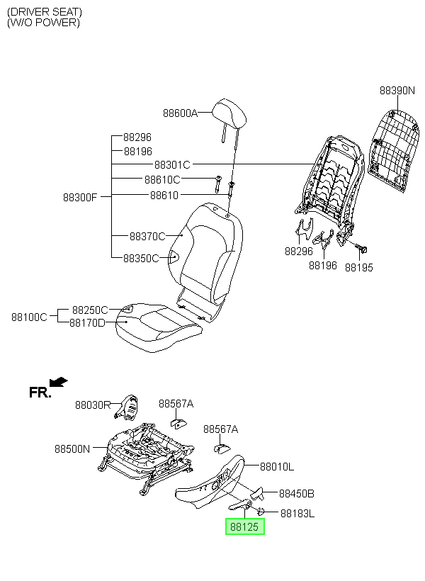 Manilla Asiento Del. Orig. Para Hyundai Tucson 2011-2014