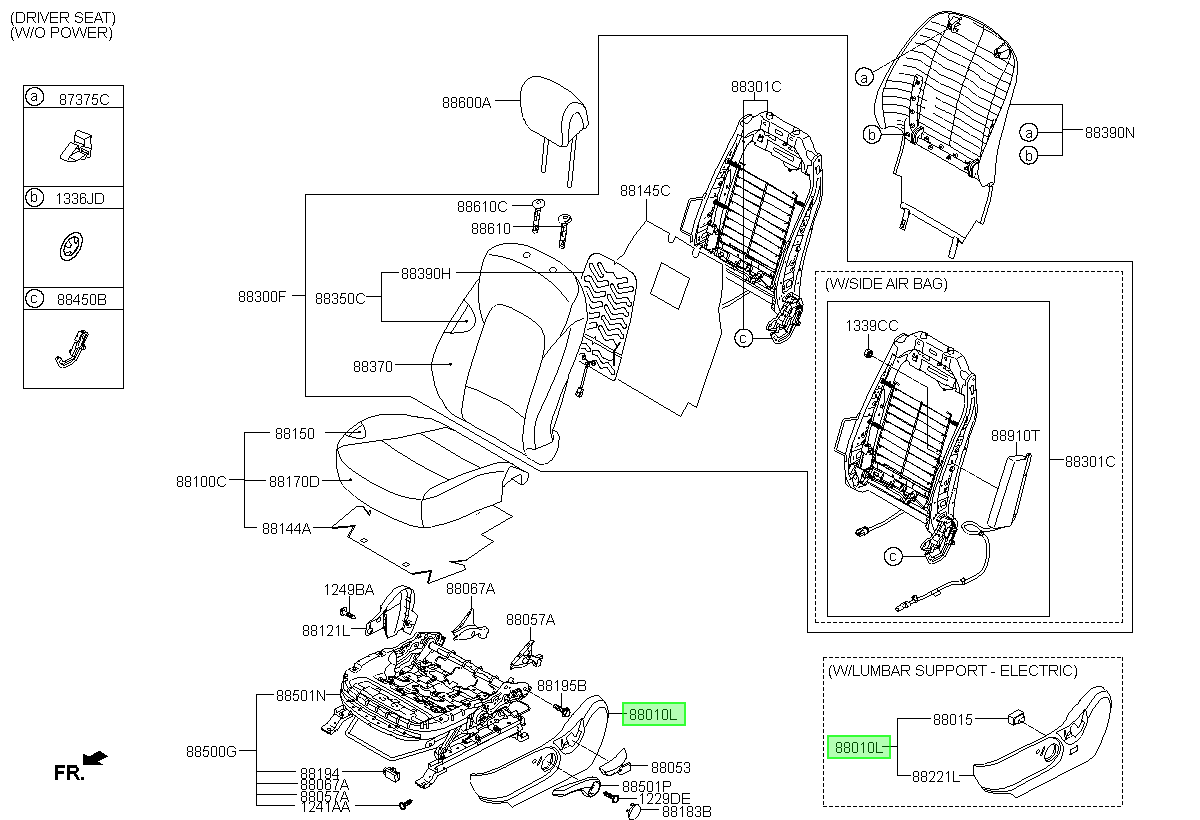 Cubierta Lateral Asi Orig. Para Hyundai Santa Fe 2013-2018