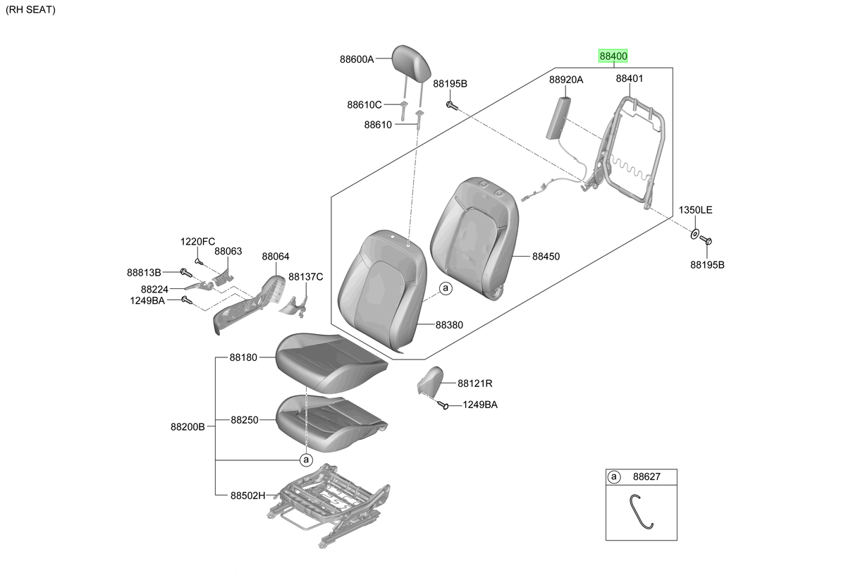 Respaldo Asiento Del. Der. Rh Original Para Hyundai Accent