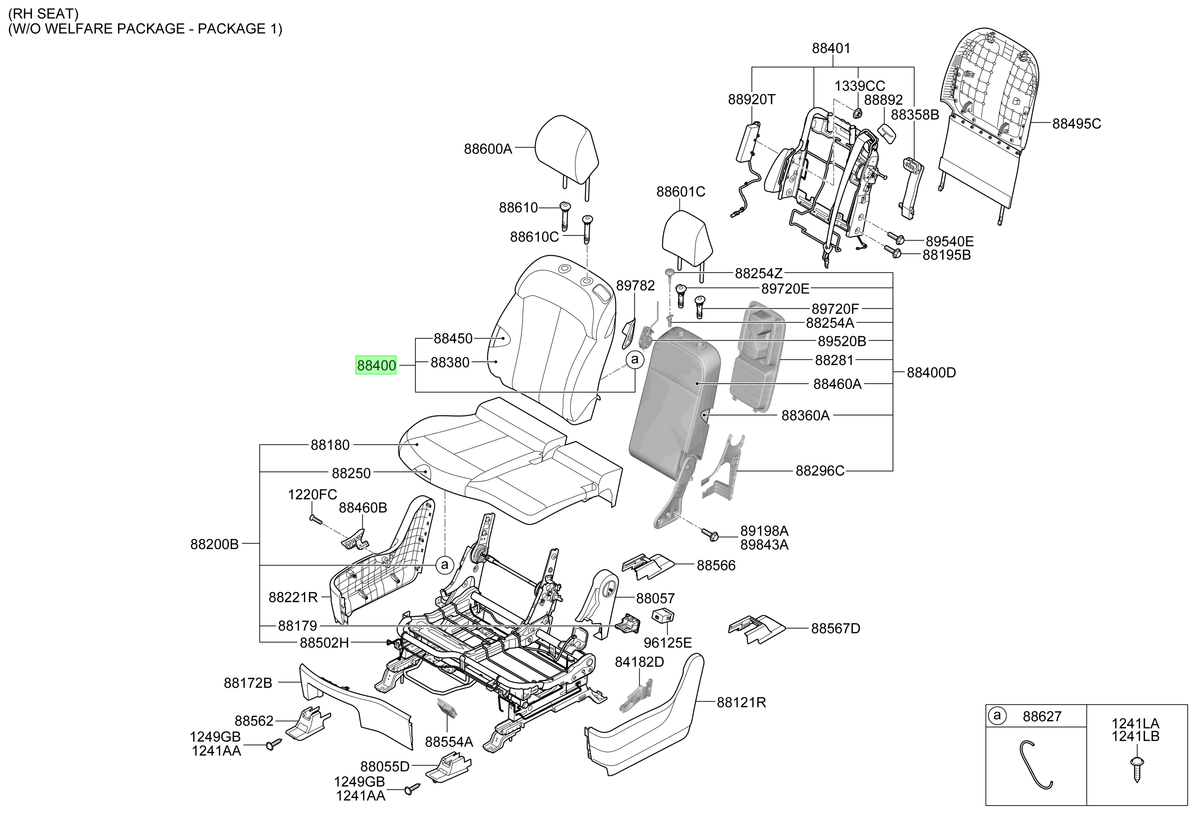Respaldo Asiento Del. Der. Rh Original Para Hyundai Staria